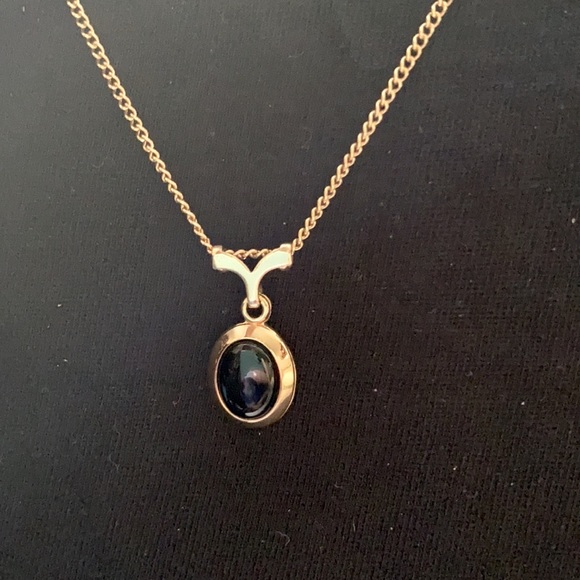 Sarah Coventry Jewelry - Sarah Coventry Gold Plated Necklace/Black Pendant